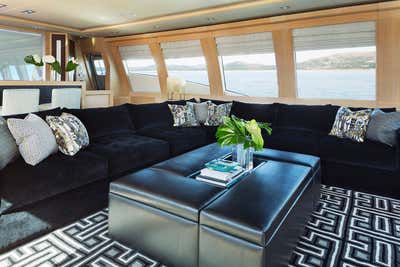  Eclectic Transportation Living Room. 36.5m Palmer Johnson Motorboat by Peter Mikic Interiors.