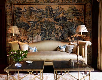  English Country Family Home Living Room. London House by Douglas Mackie Design.