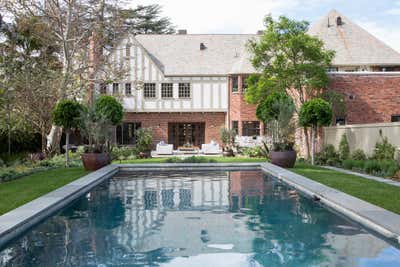  English Country Family Home Patio and Deck. Los Angeles Tudor by Kishani Perera Inc..