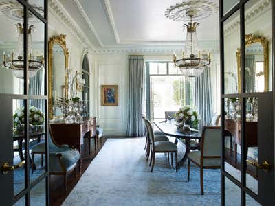  French Family Home Dining Room. Glamour by Suzanne Kasler Interiors.