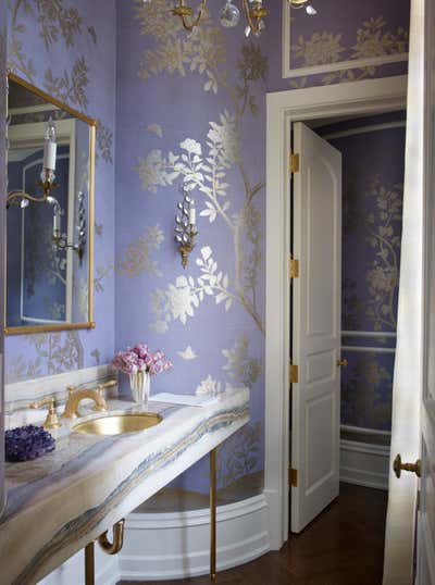  French Family Home Bathroom. Chic by Suzanne Kasler Interiors.