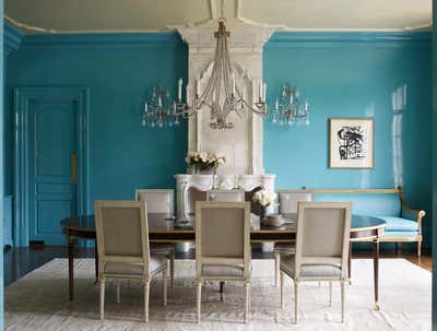  French Family Home Dining Room. Chic by Suzanne Kasler Interiors.