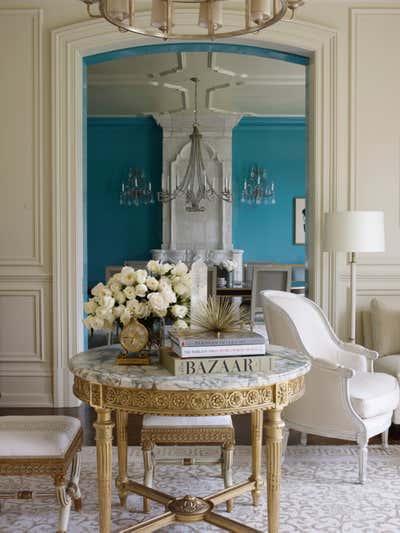  French Family Home Entry and Hall. Chic by Suzanne Kasler Interiors.