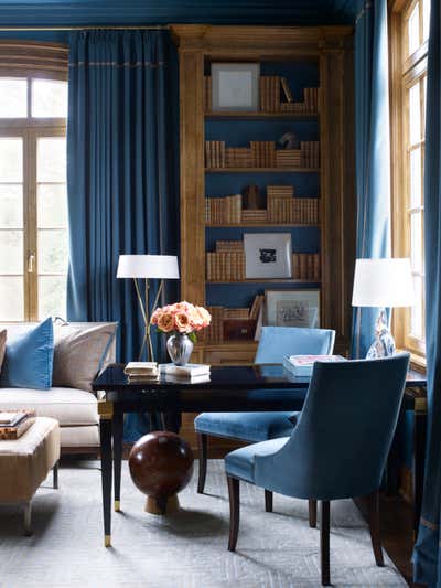  French Family Home Office and Study. Chic by Suzanne Kasler Interiors.