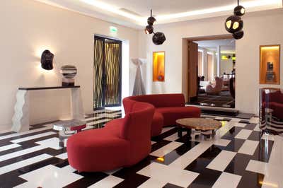 French Lobby and Reception. Hotel Marignan by Pierre Yovanovitch Architecture d'Intérieur.