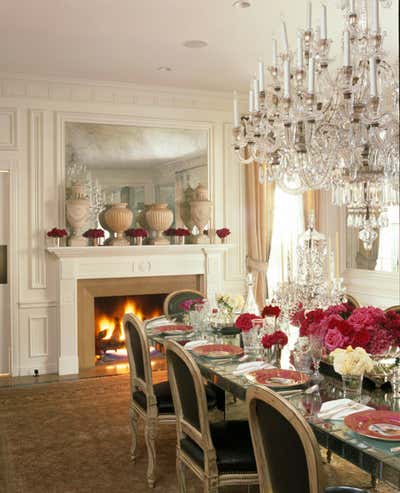  Hollywood Regency Family Home Dining Room. Beverly Hills Fashion Designer by Peter Dunham Design.