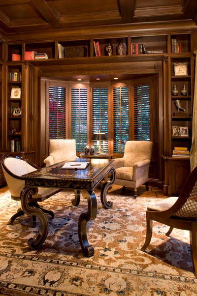  Mediterranean Family Home Office and Study. Traditional Elegance by Harte Brownlee & Associates.