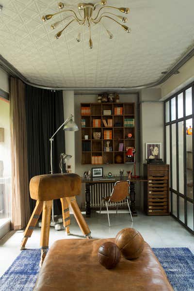  Mid-Century Modern Family Home Office and Study. Kensal Rise Factory by Maddux Creative.