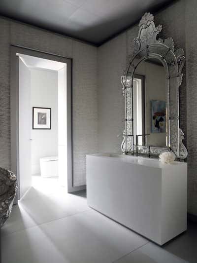 Minimalist Apartment Bathroom. Los Angeles Collectors Residence by Vance Burke Design Inc..