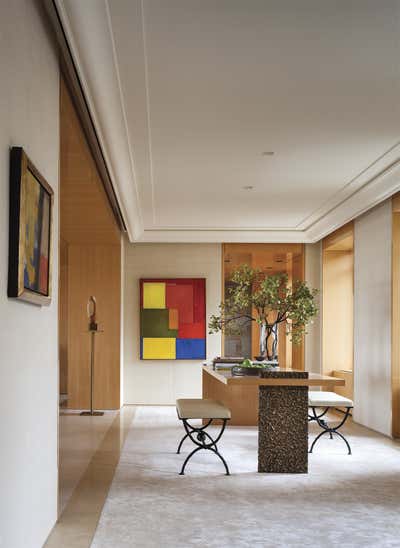  Modern Apartment Entry and Hall. Central Park South  by Thomas Pheasant Interiors.
