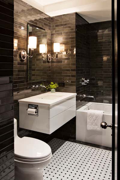 Modern Apartment Bathroom. Pre-War Apartment by Shamir Shah Design.