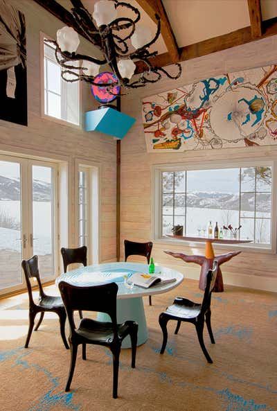 Rustic Vacation Home Dining Room. Aspen by Frank de Biasi Interiors.