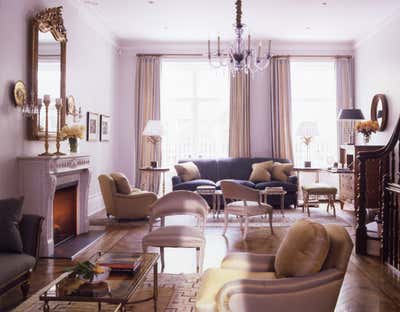  Traditional Family Home Living Room. NYC Townhouse by Fox-Nahem Associates.