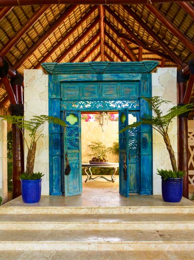  Tropical Beach House Entry and Hall. Beach House, D.R. by Juan Montoya Design.