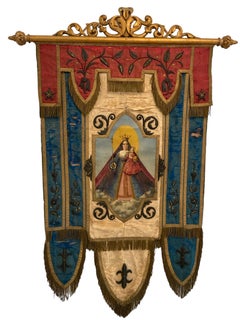 Procession banner with Maria and Child