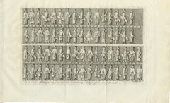 Procession of Figures on Wall C at Persepolis, Antique Print, 1780