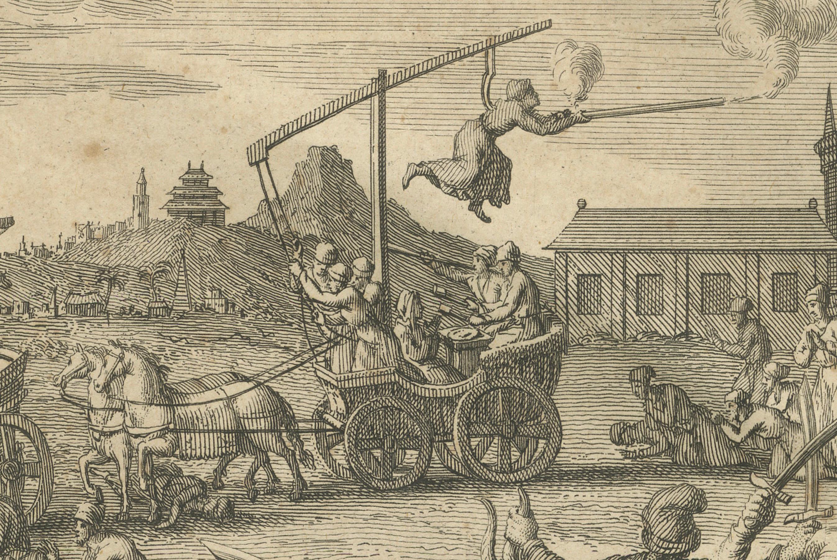 Procession du Ganga et fête de Huly - Gravure ancienne de l'Inde du XVIIIe siècle en vente 3