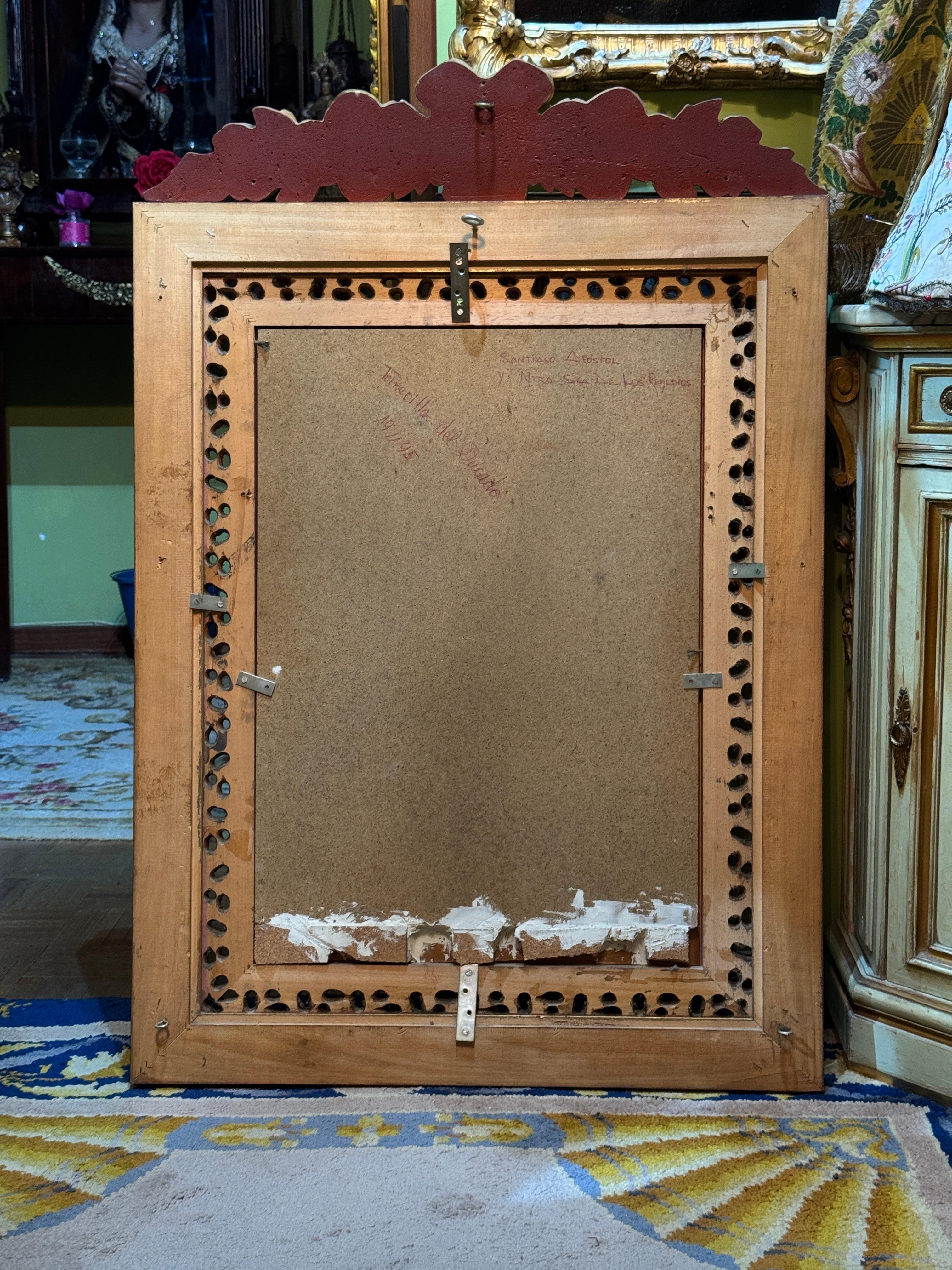 Prozessionsbanner mit einer Leinwand der Madonna von Candelaria, 16. (Spanisch Kolonial) im Angebot