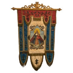 Processional banner with Madonna and child