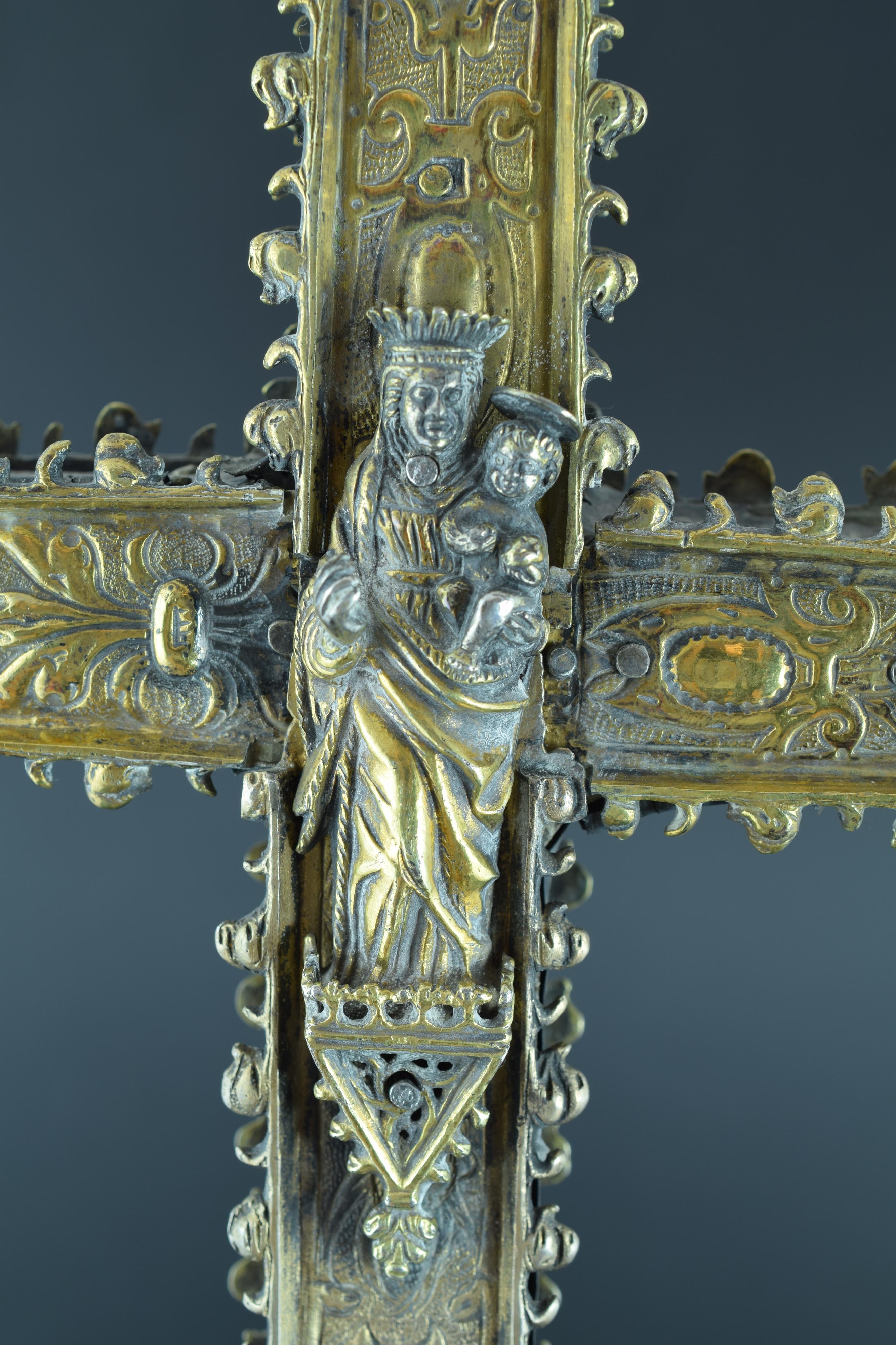 Renaissance Processional Cross, Silver, Barbastro, Aragón, Spain, 16th Century For Sale