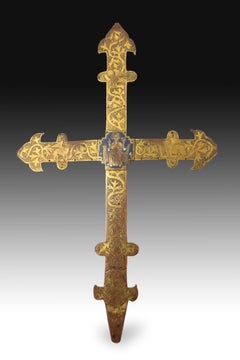 Processional Cross with Christ. Copper, Enamel. Limoges, France