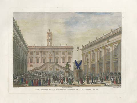 Proclamation of the Roman Republic 1798 – Napoleonic Era Engraving, 1808