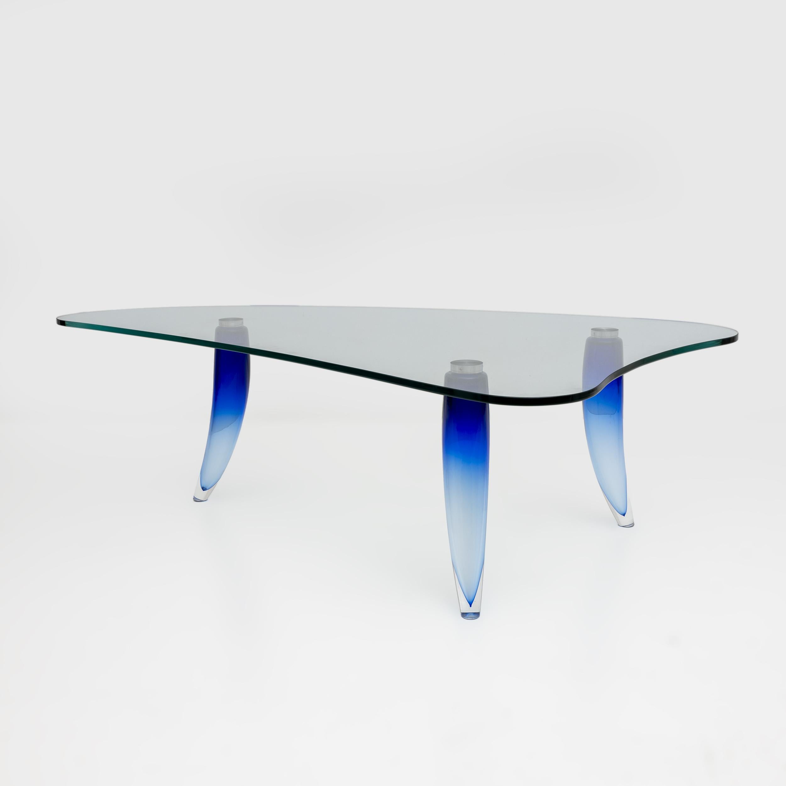 Produced by Seguso Modern Murano Glass Coffee Table for Roche Bobois, 1990s In Good Condition For Sale In Puglia, Puglia