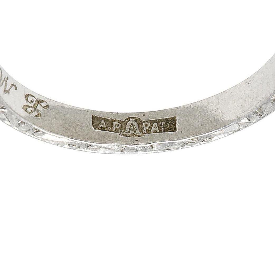 Products Abel Bros. 1919 Art Deco Scrolling Garland Wedding Antique Band Ring In Excellent Condition In Philadelphia, PA