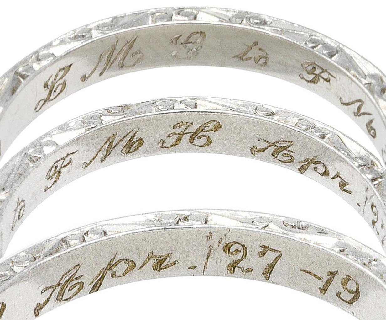 Women's or Men's Products Abel Bros. 1919 Art Deco Scrolling Garland Wedding Antique Band Ring