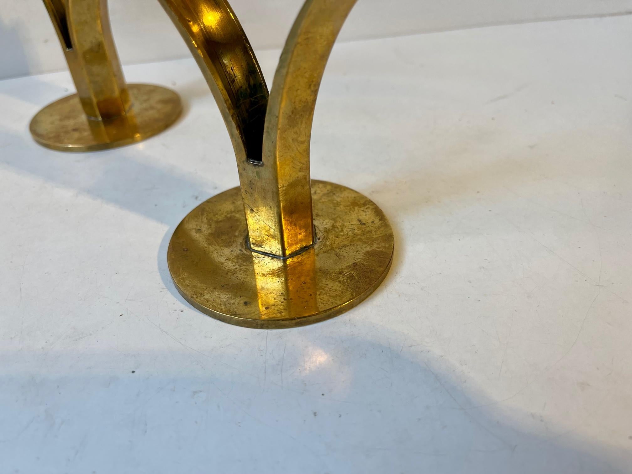 Mid-Century Modern Products Vintage Lily Candlesticks in Brass by Ivar Ålenius Björk, 1950s