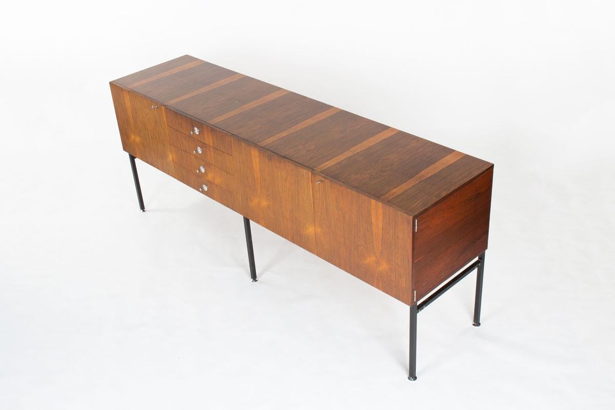 Métal Produits Alain Richard Buffet en bois de rose - Série 800 pour Meuble TV, France, 19 en vente