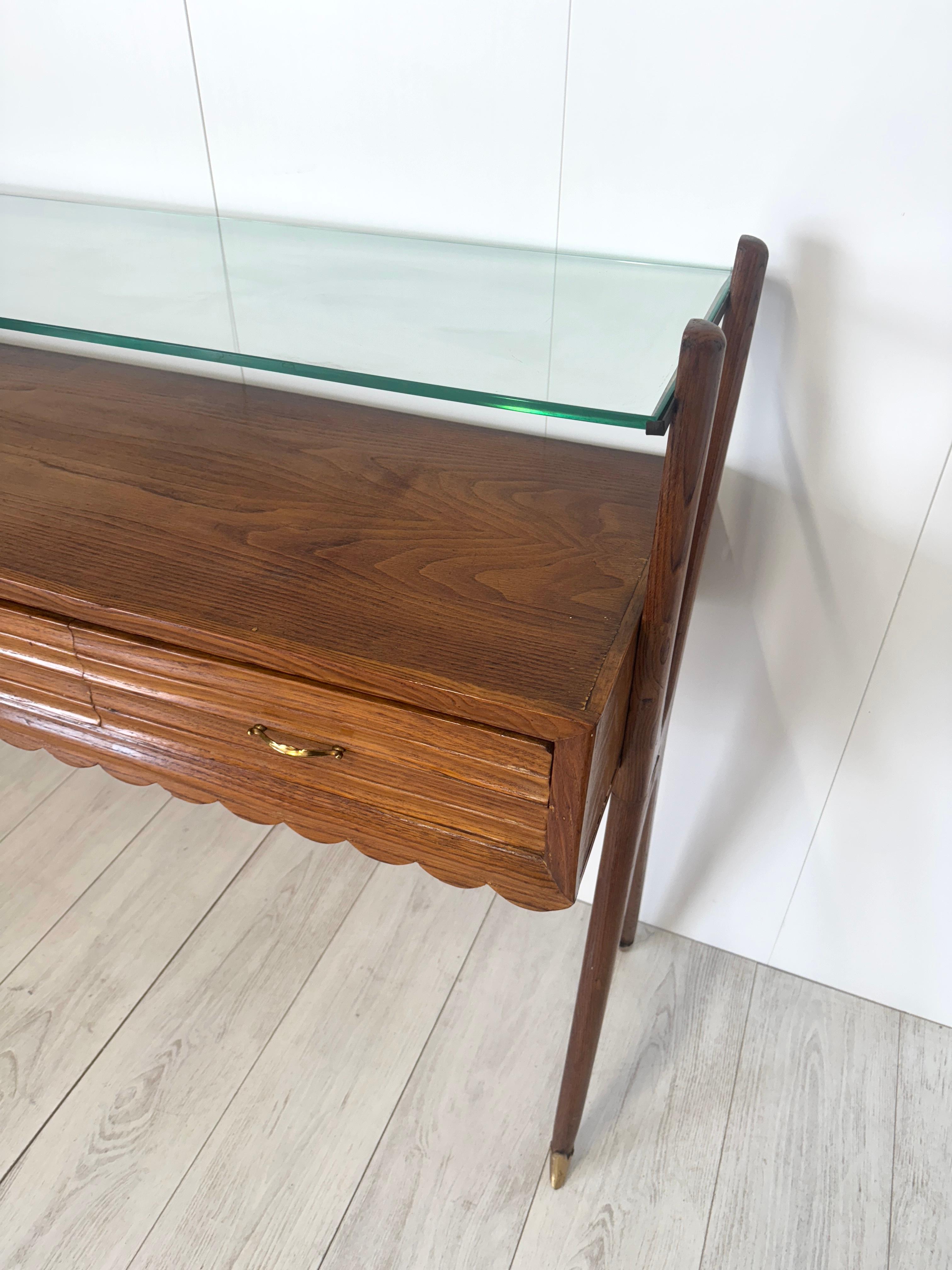 Italian production, Wooden console table, 1950s For Sale 5