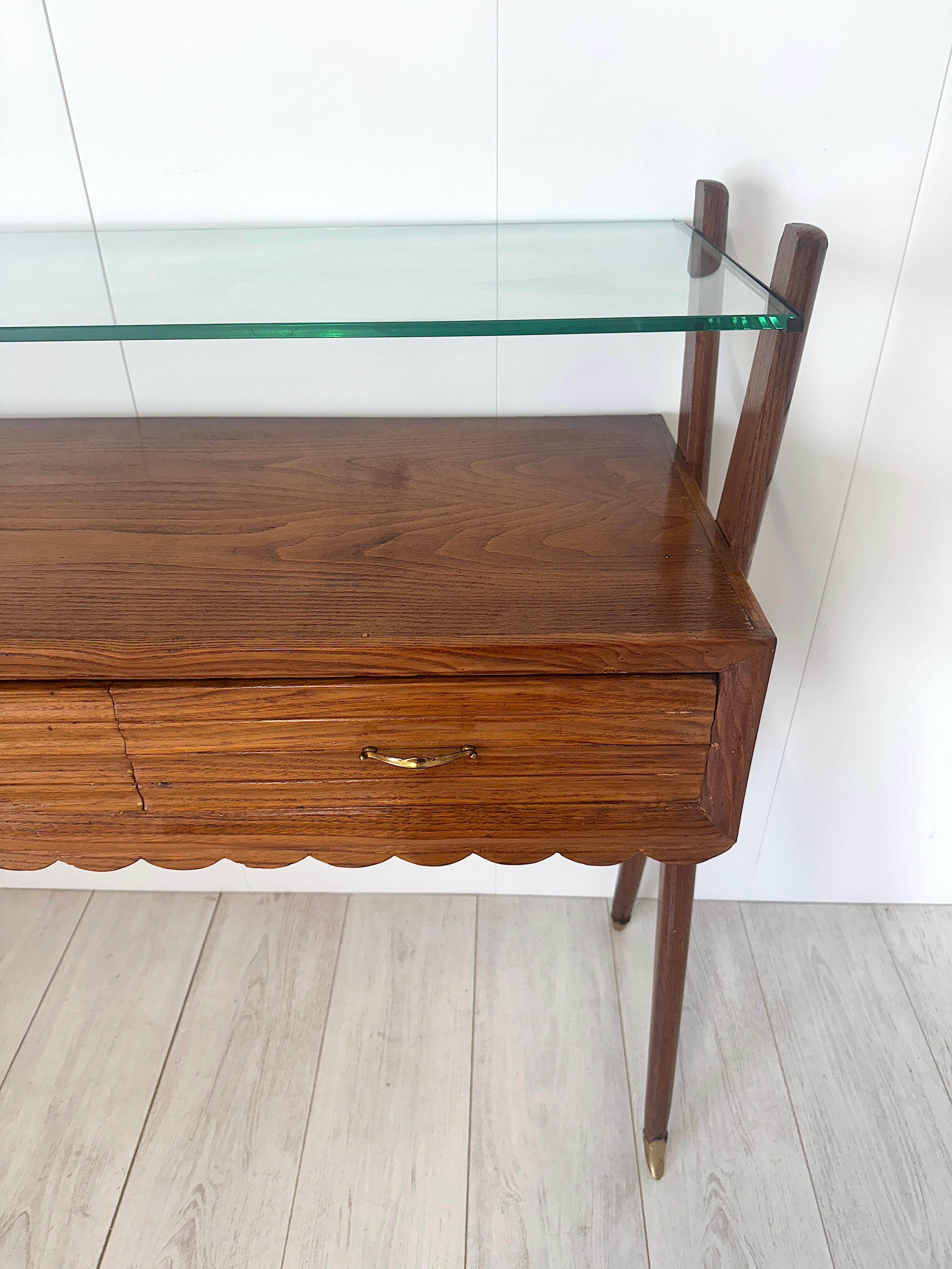 Italian production, Wooden console table, 1950s For Sale 7
