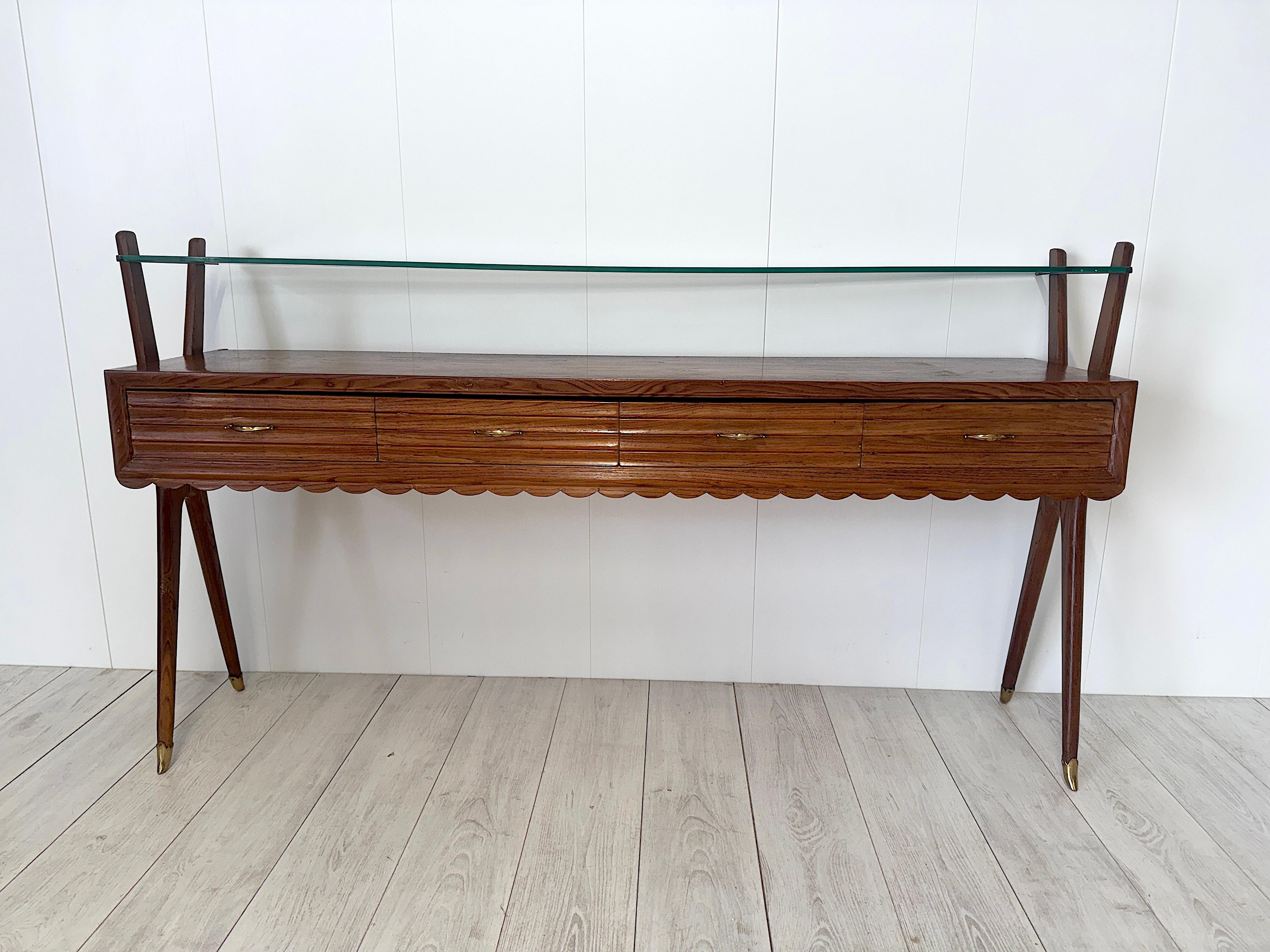 Italian production, Wooden console table, 1950s For Sale 2