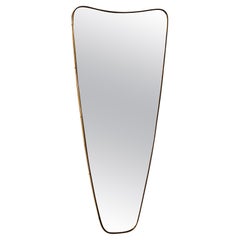 Production italienne - Miroir à cadre en laiton, années 1950