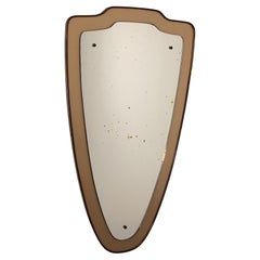 Production italienne - Miroir à cadre en laiton, années 1950