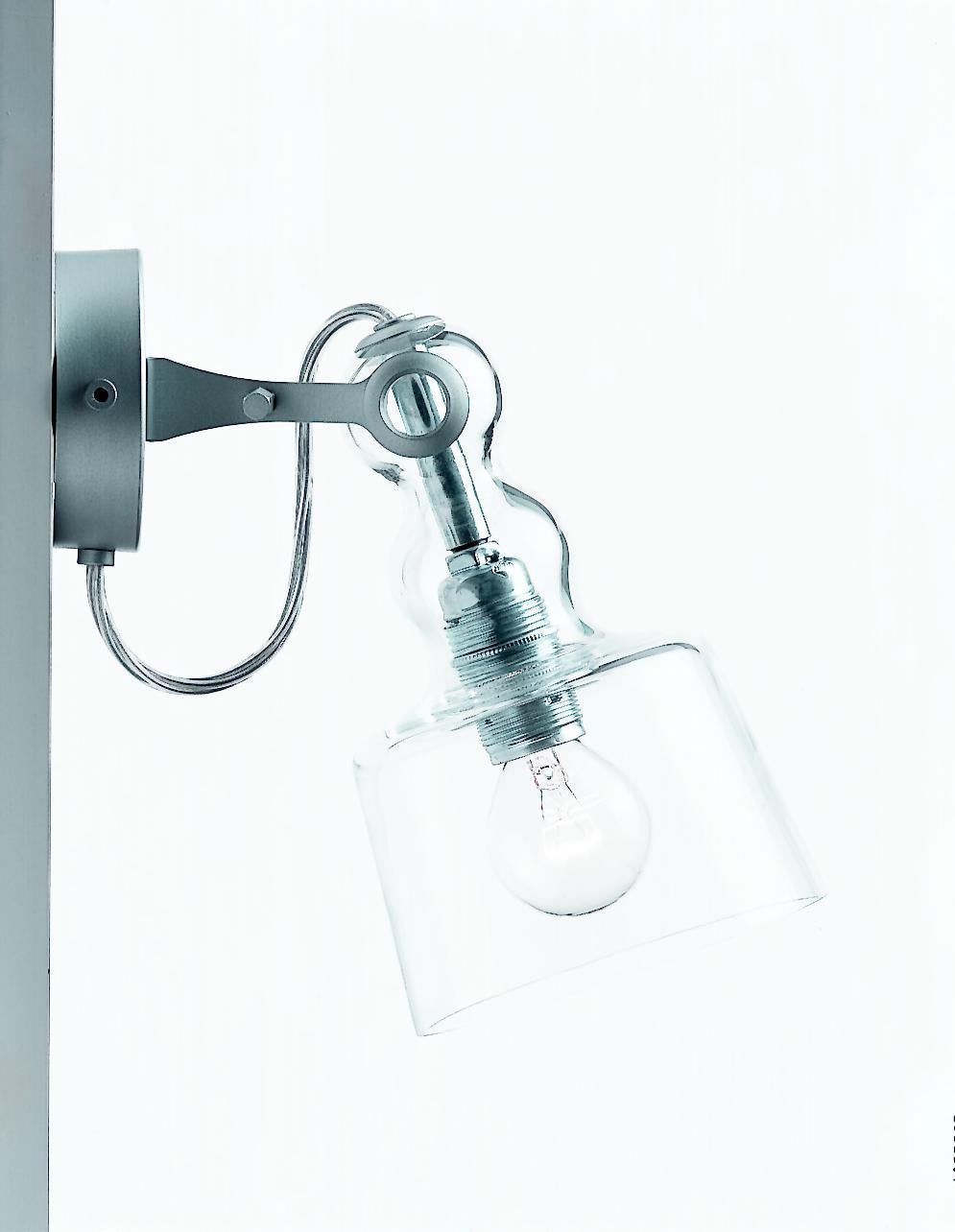 Italian Produzione Privata, Acquaparete Wall Lamp, Clear Glass For Sale