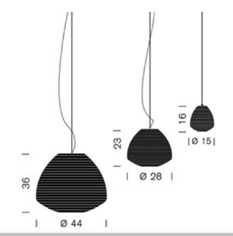 Design by Michele De Lucchi

Murano blown glass

Perseo 15 
Measures: 5.9” Ø x 6.3” H
59” cable
40W
120V
E12 (candelabra base) incandescent lamp (not included).

Made in Italy.