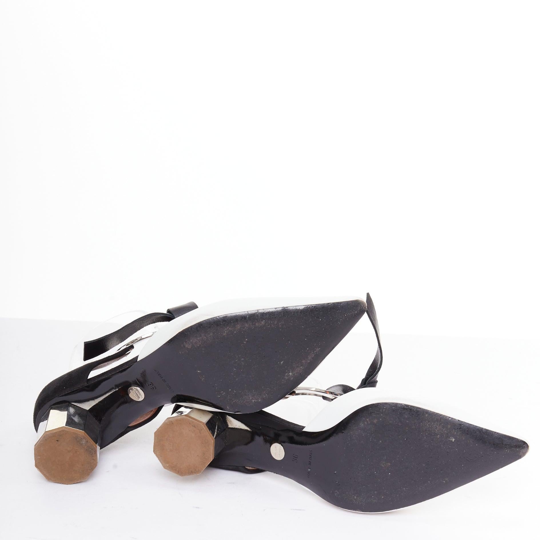 PROENZA SCHOULER 2016 bicolor negro blanco ojal metal tacones EU36 en venta 4