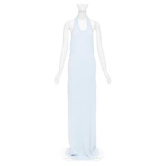 PROENZA SCHOULER 2022 Meryl light blue ribbed knit cotton blend dress L