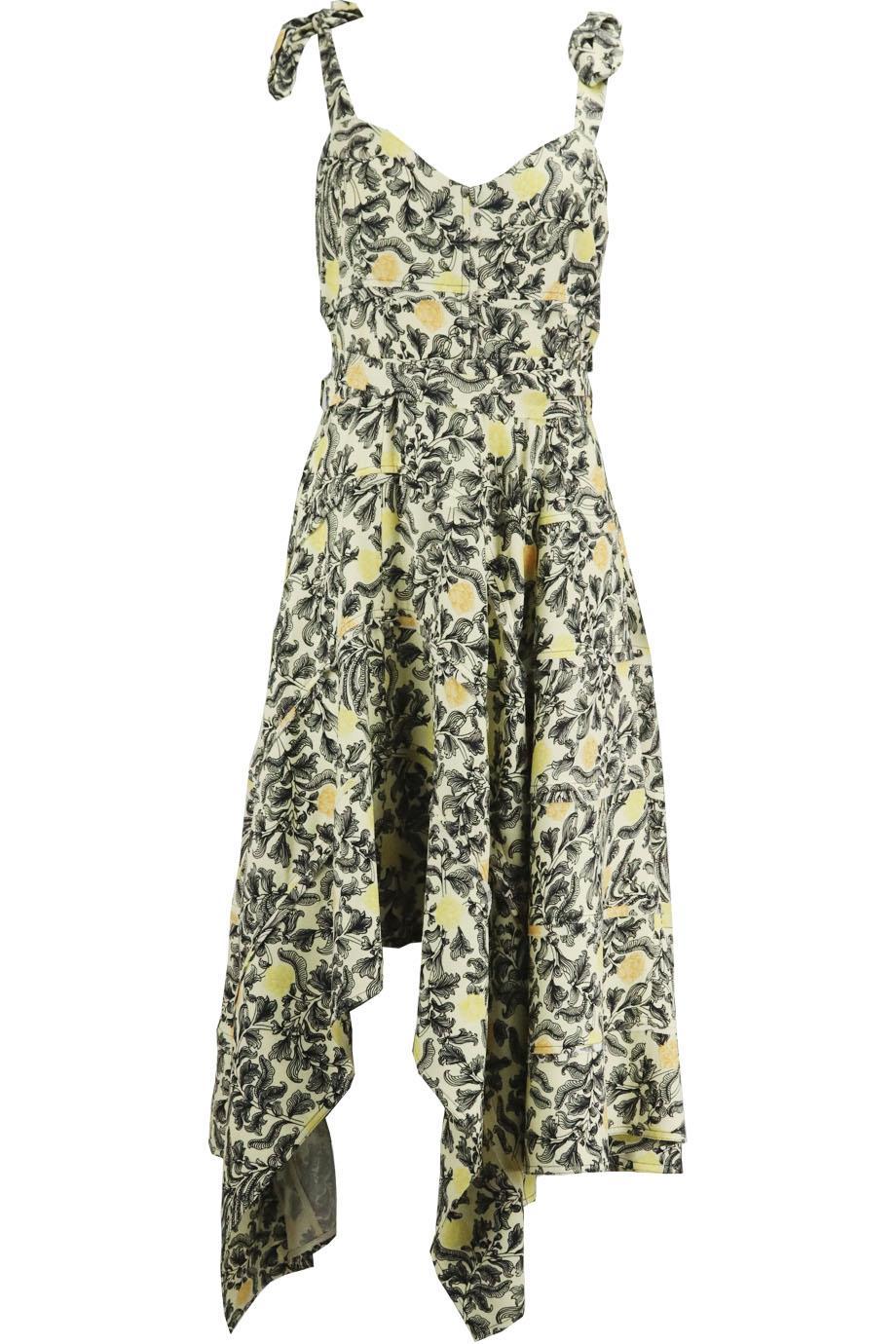 Proenza Schouler Asymmetric Floral-Print Midi Dress For Sale at 1stDibs