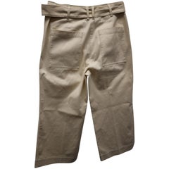 Proenza Schouler Hose mit Gürtel aus beiger Baumwolle