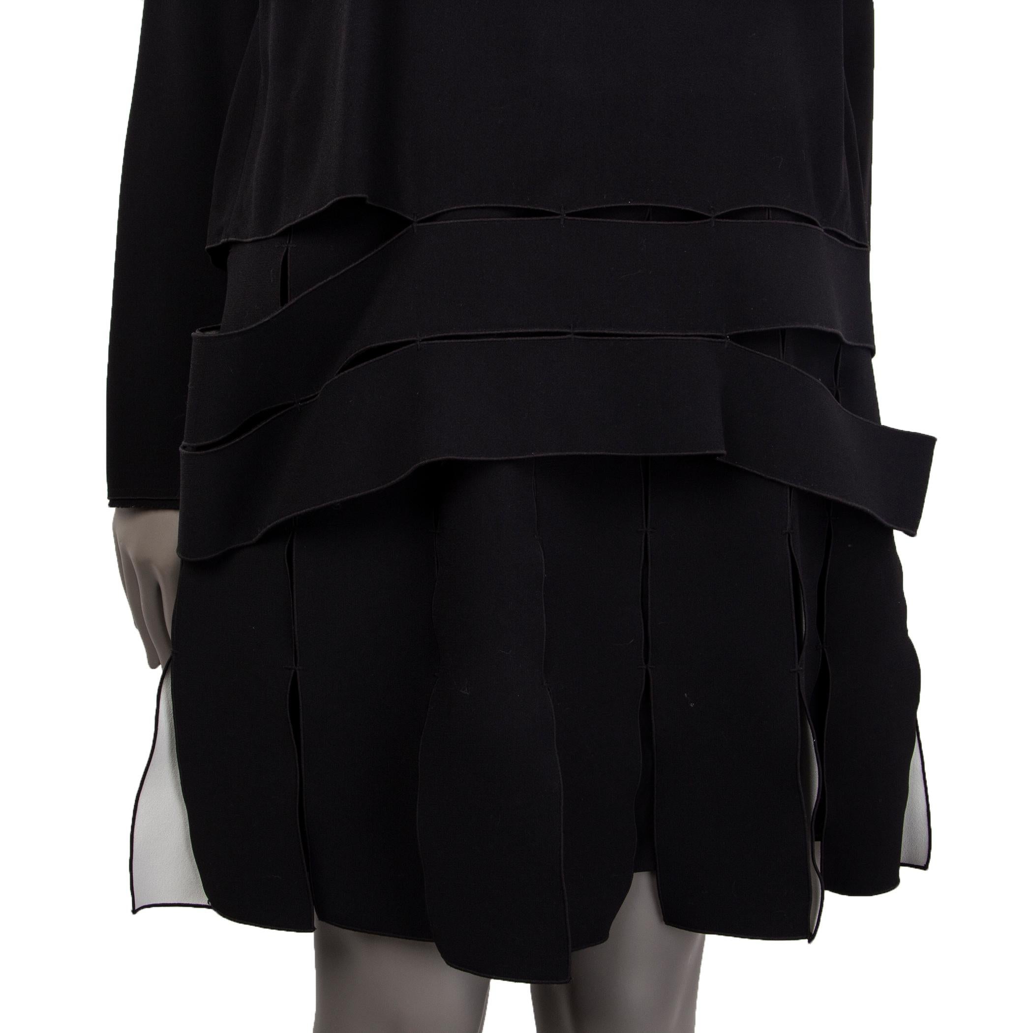 Women's PROENZA SCHOULER black acetate CUT-OUT LAYERED Dress 6 S For Sale