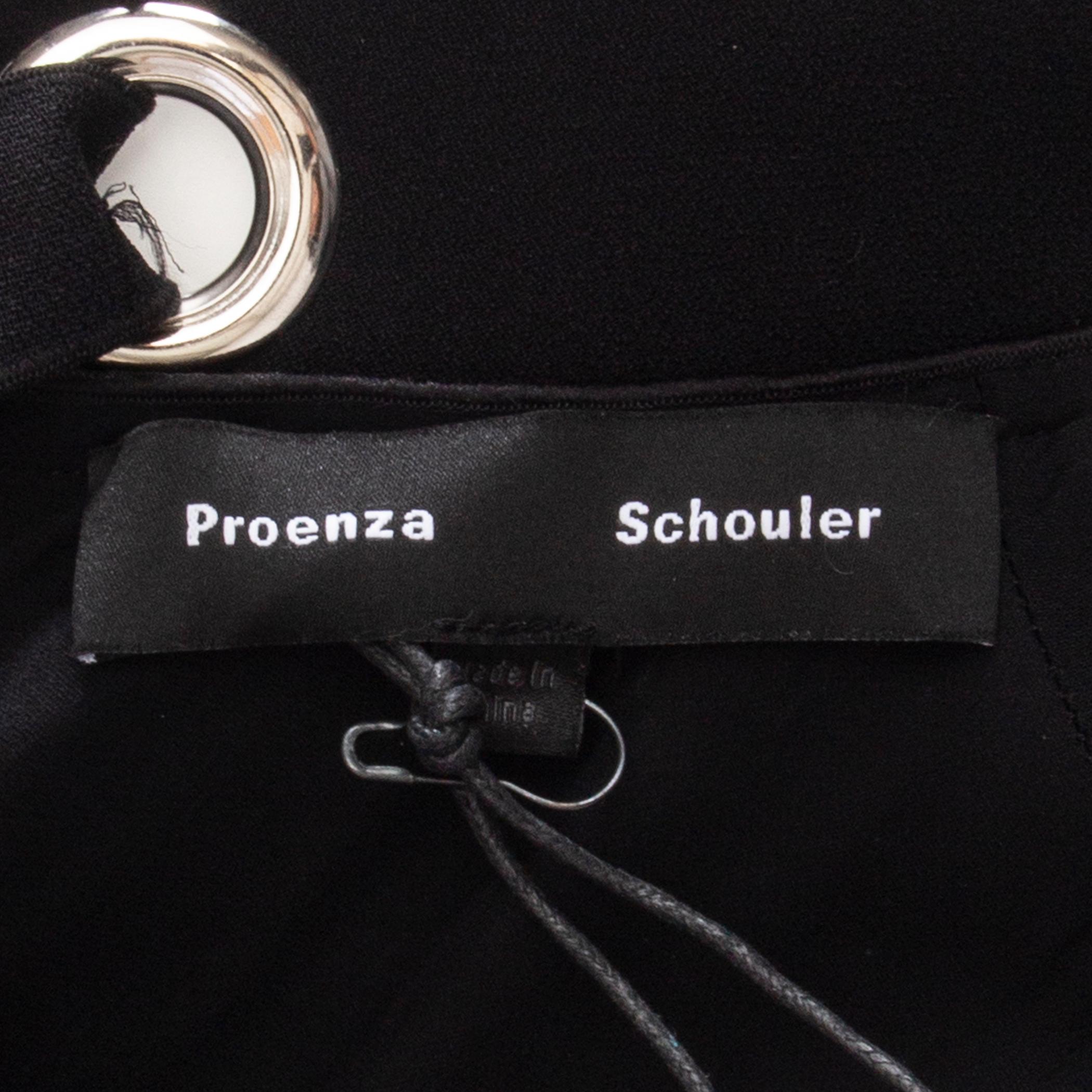 PROENZA SCHOULER acetato negro CUT-OUT LAYERED Dress 6 S en venta 2