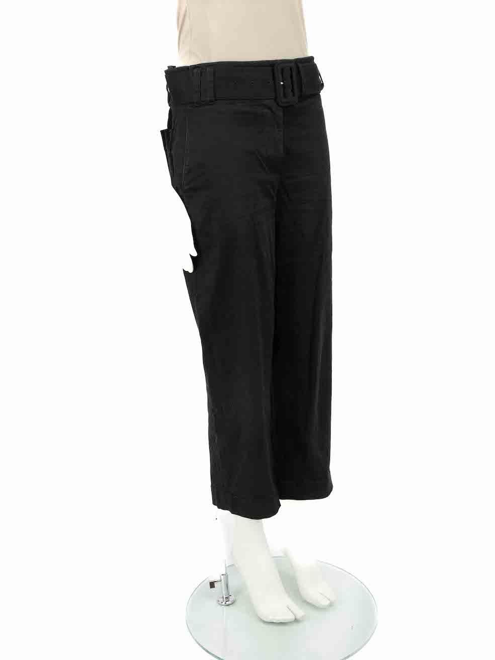 CONDITION is Very good. Minimal wear to trousers is evident. Some fraying and wear is evident around eyelet on belt and minor abrasion to front fly edge at waistband on this used Proenza Schouler designer resale item.
 
 Details
 Black
 Cotton
