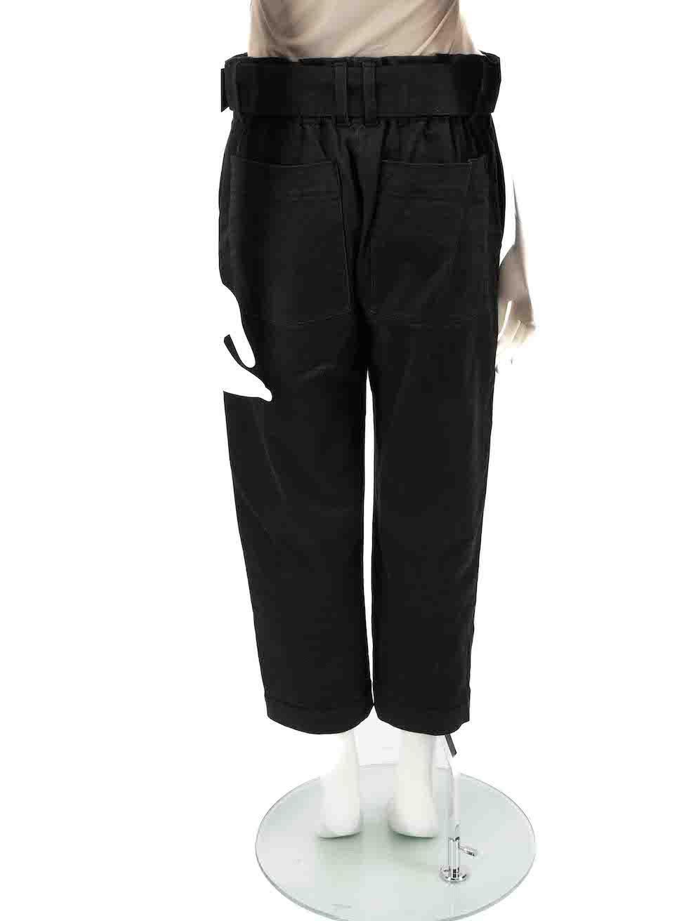 Proenza Schouler Black Belted Tapered Trousers Size XS In Good Condition For Sale In London, GB