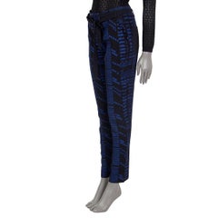 PROENZA SCHOULER Schwarze & blaue WOODBLOCK JACQUARD-Hose mitAPERED 2 XXS