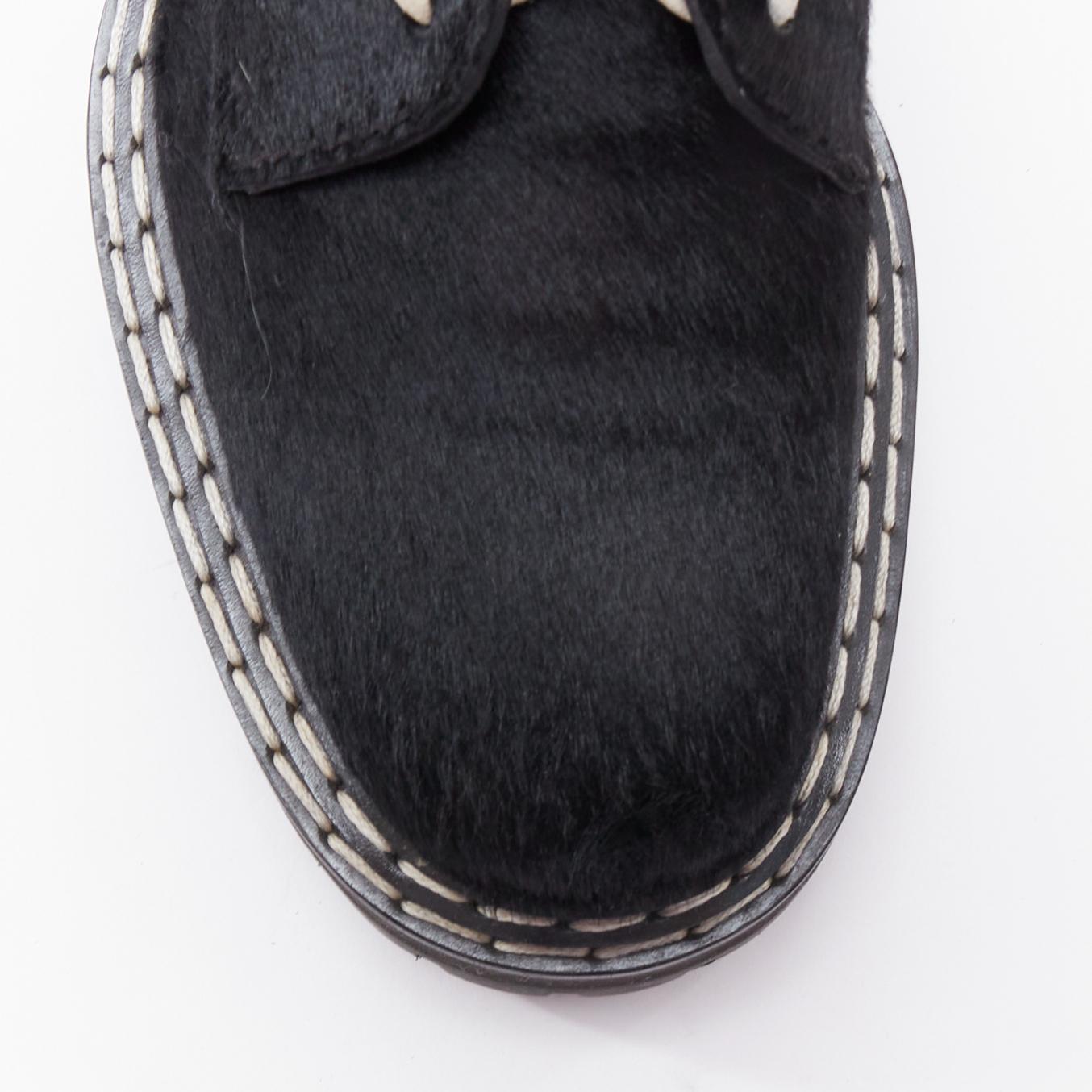 PROENZA SCHOULER scarpe creeper in vitello nero con impunture bianche EU38 in vendita 1