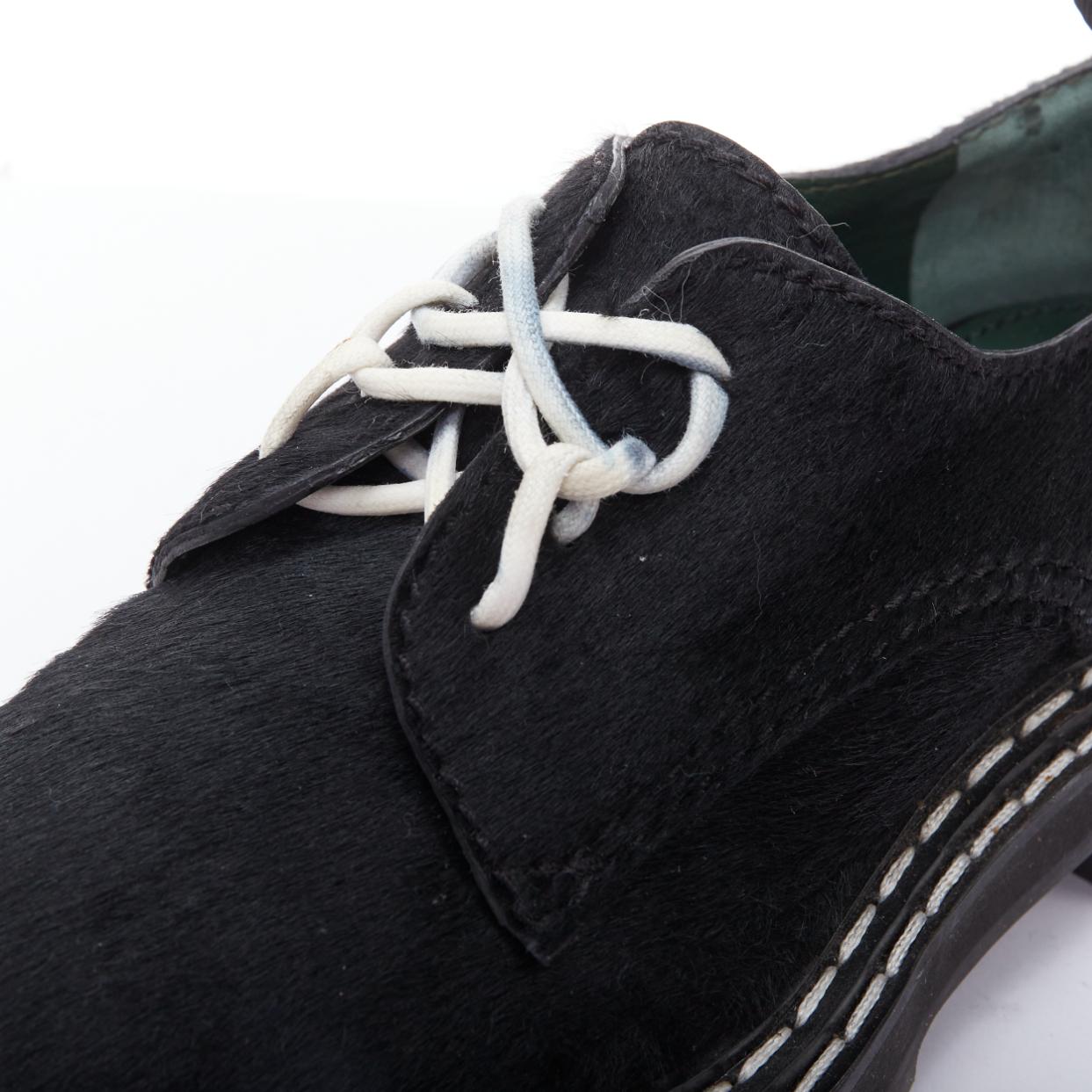 PROENZA SCHOULER scarpe creeper in vitello nero con impunture bianche EU38 in vendita 2