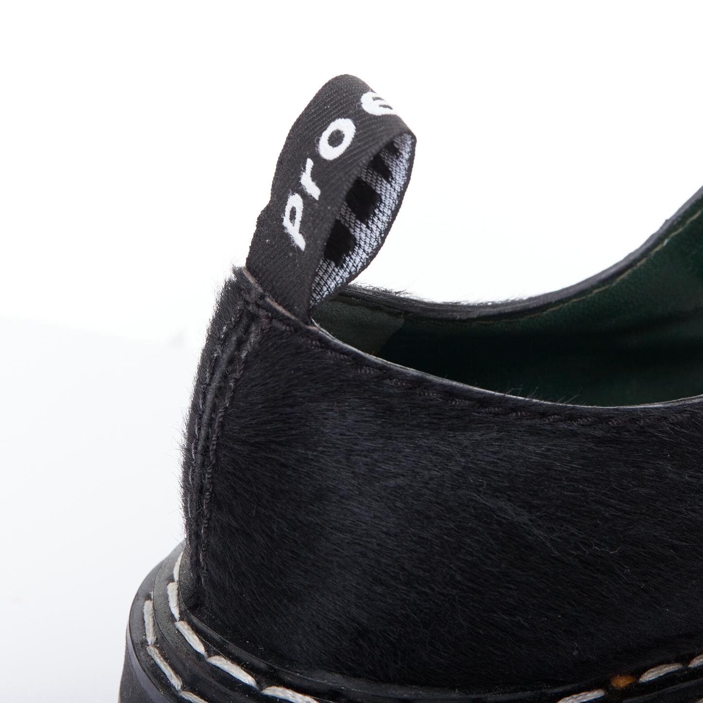 PROENZA SCHOULER scarpe creeper in vitello nero con impunture bianche EU38 in vendita 3